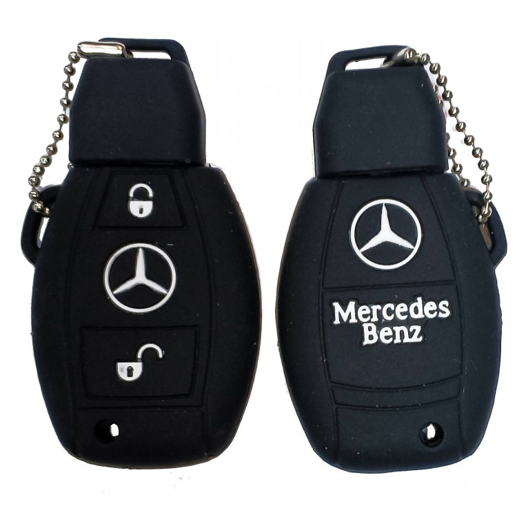 Чехол силиконовый смарт ключа MERCEDES 2 кнопки (с лого)