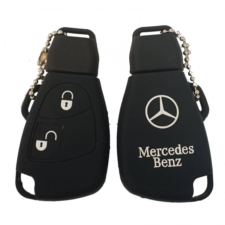Чехол силиконовый смарт ключа MERCEDES 2 кнопки (с лого)