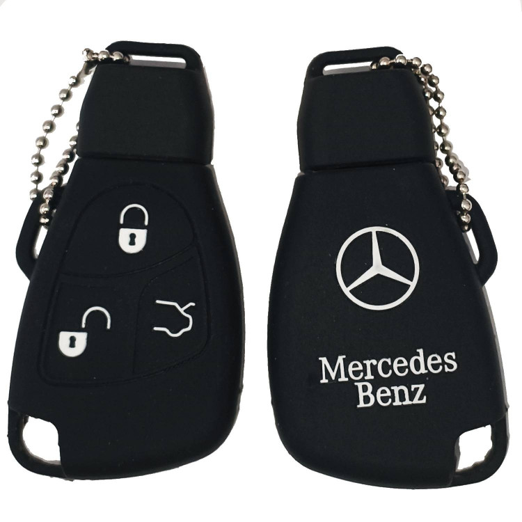 Чехол силиконовый смарт ключа MERCEDES 3 кнопки (с лого)