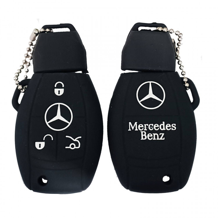 Чехол силиконовый смарт ключа MERCEDES 3 кнопки (с лого)