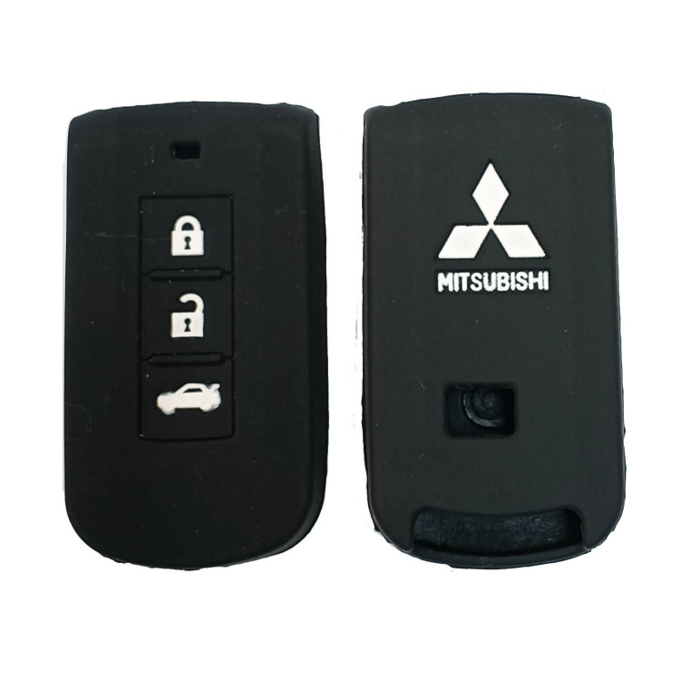 Чехол силиконовый смарт ключа MITSUBISHI 3 кнопки (с лого)