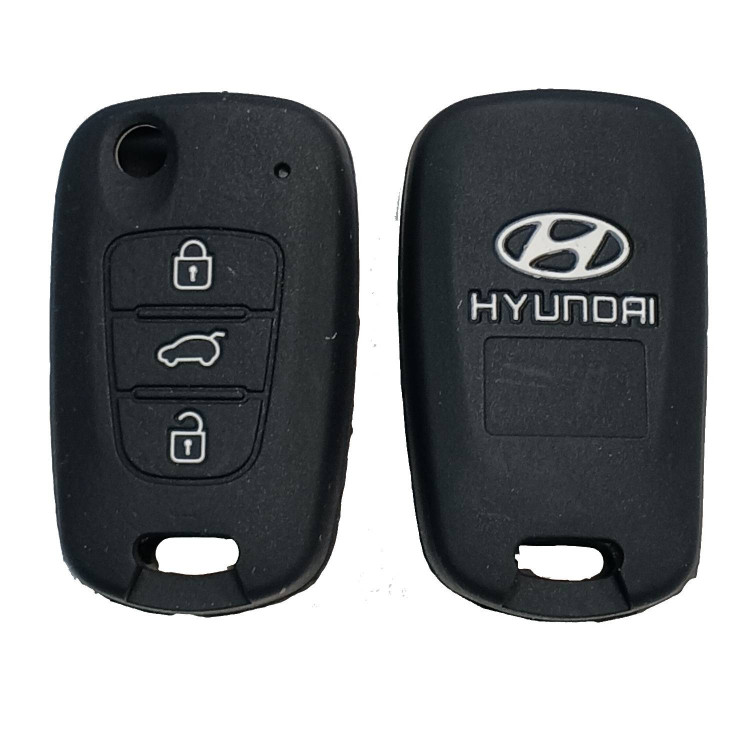 Чехол силиконовый выкидного ключа HYUNDAI 3 кнопки (с лого)
