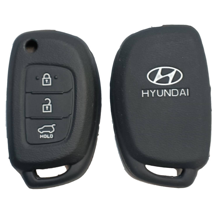 Чехол силиконовый выкидного ключа HYUNDAI 3 кнопки (с лого)