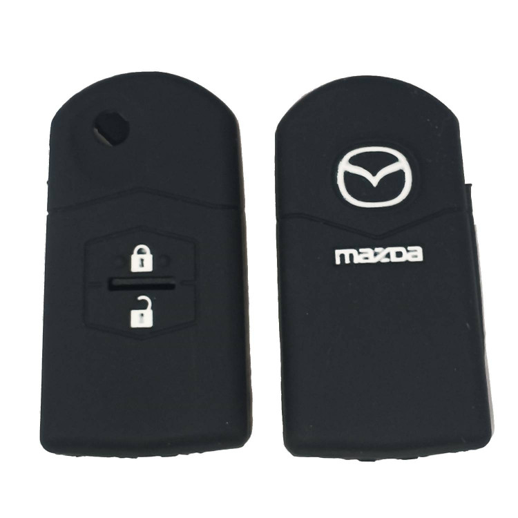 Чехол силиконовый выкидного ключа MAZDA 2 кнопки (с лого)