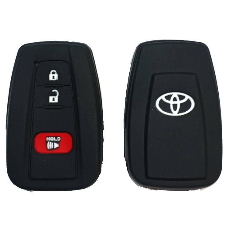 Чехол силиконовый смарт ключа TOYOTA 2+1 кнопки (с лого)