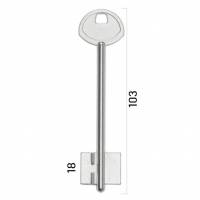 Заготовка дверного ключа Гардиан-6 GRD6D 103*22,4*17,7мм