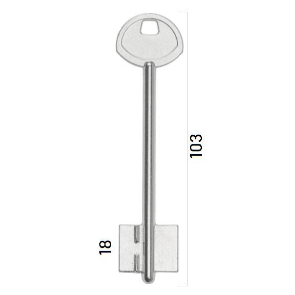 Заготовка дверного ключа Гардиан-6 GRD6D 103*22,4*17,7мм