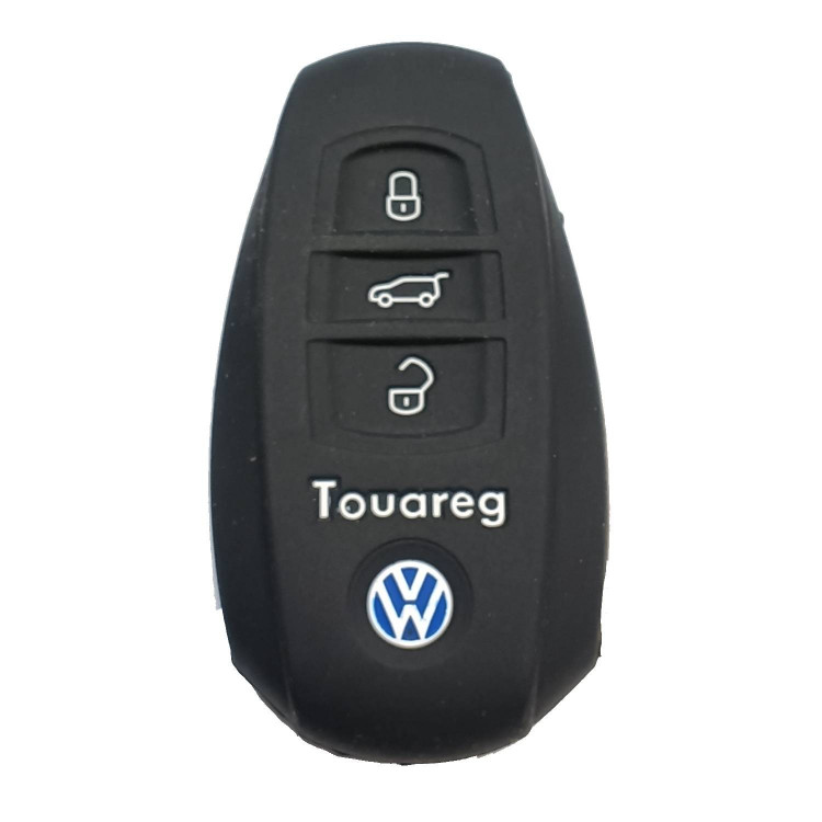 Чехол силиконовый смарт ключа VOLKSWAGEN TOUAREG 3 кнопки (с лого)