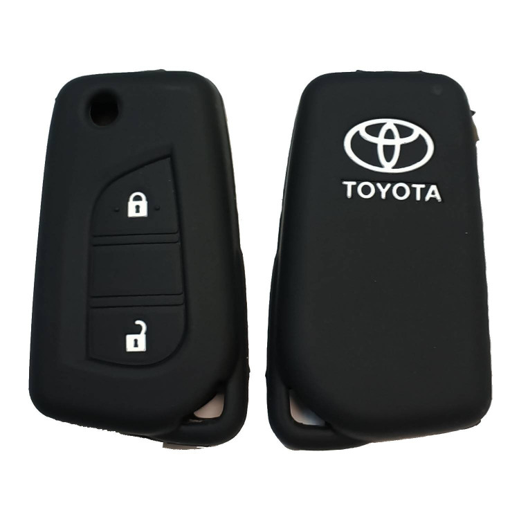 Чехол силиконовый выкидного ключа TOYOTA 2 кнопки (с лого)