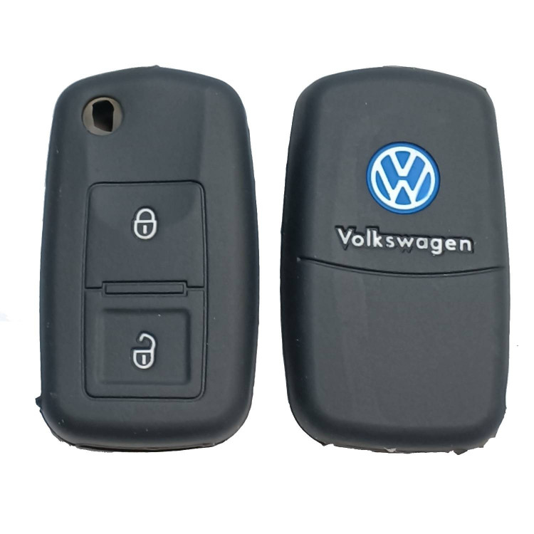 Чехол силиконовый выкидного ключа VOLKSWAGEN 2 кнопки (с лого)