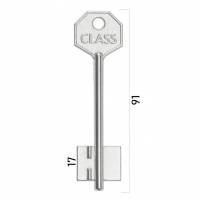 Заготовка дверного ключа Класс-2 KLS2D 91*22*17,1 мм