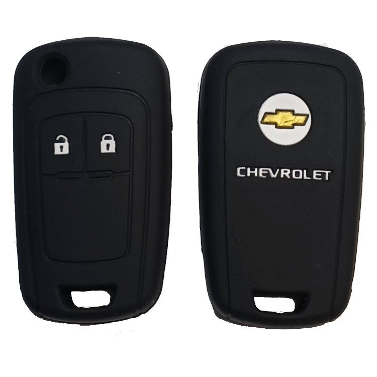 Чехол силиконовый выкидного ключа CHEVROLET 2 кнопки (с лого)